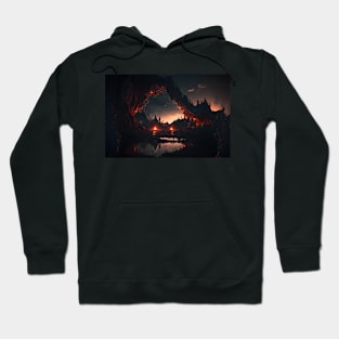 Hell AI generated Wallpaper Hoodie